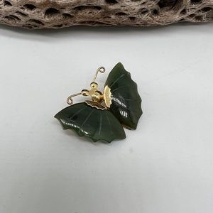 Vintage Hand Carved Jade Brooch